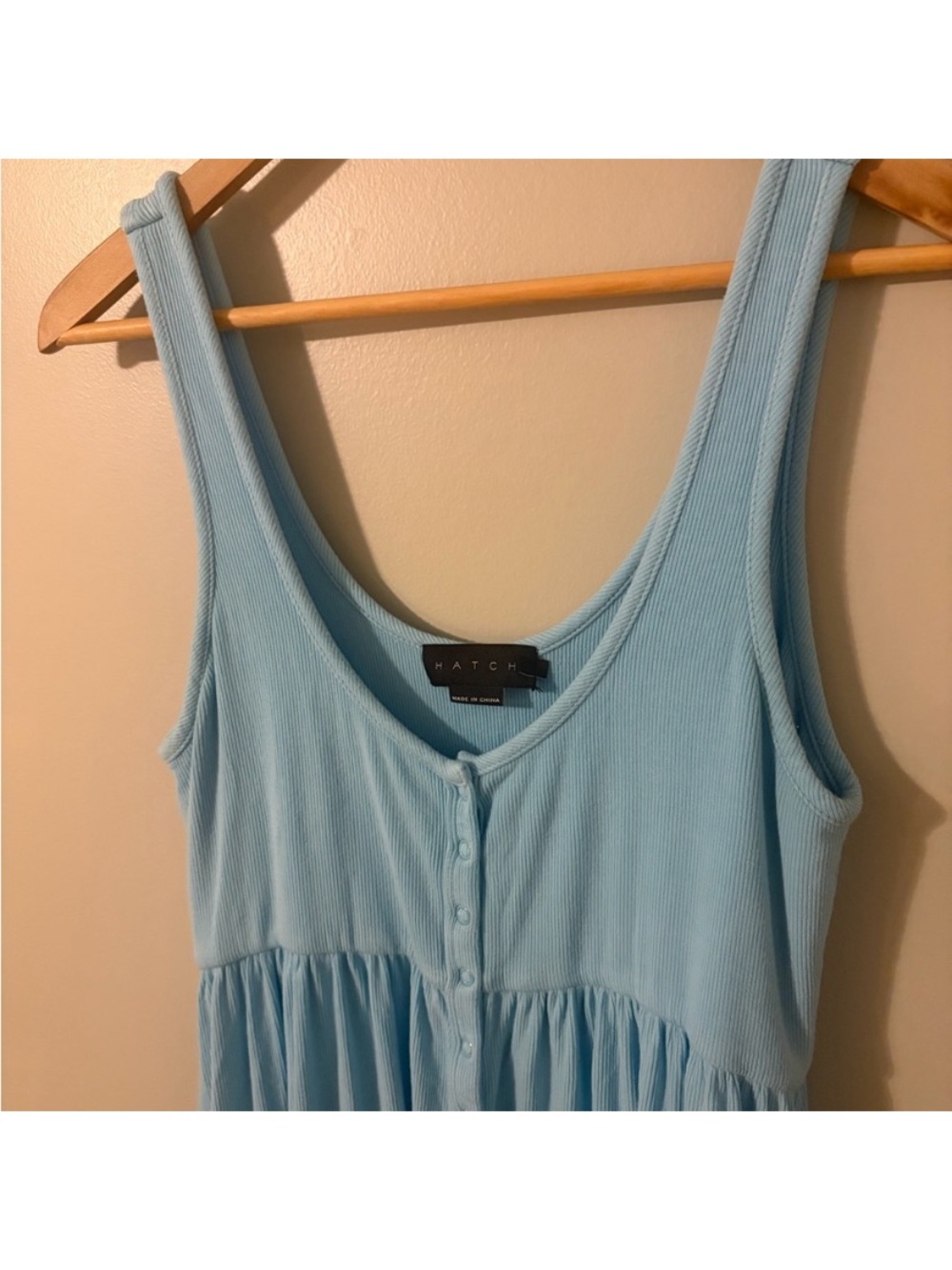 Hatch Maternity Wave Blue Softest Ribbed Nursing Tank Dress - Picture 3 of 5